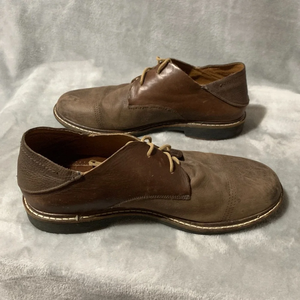 OluKai Walino Shoes Mens Size‎ 10 Brown Leather Oxford Dress Rubber Sole 10257